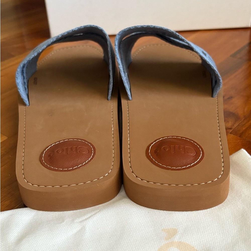 Chloe woody logo strap slides sandals size 42, NEW - Picture 13 of 17